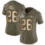 Nike Kansas City Chiefs #26 LeVeon Bell Olive/Gold Womens Super Bowl LV Bound Stitched NFL Limited 2017 Salute To Service Jersey