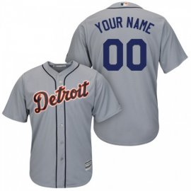 Detroit Tigers Majestic Cool Base Custom Jersey Gray