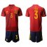 Spain #3 Pique Home Soccer Country Jersey