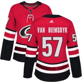 Adidas Carolina Hurricanes #57 Trevor Van Riemsdyk Red Home Authentic Womens Stitched NHL Jersey