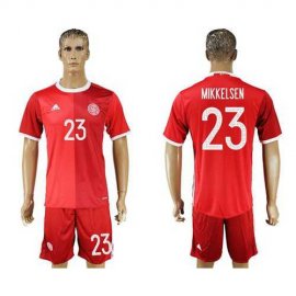 Danmark #23 Mikkelsen Red Home Soccer Country Jersey