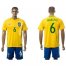 Brazil #6 Marcelo Home Soccer Country Jersey