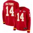 Nike Kansas City Chiefs #14 Sammy Watkins Red Team Color Womens Stitched NFL Limited Therma Long Sleeve Jersey