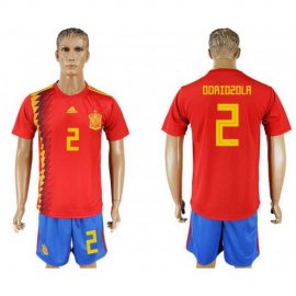 Spain #2 ODRIOZOLA Home 2018 FIFA World Cup Soccer Jersey