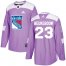 Adidas New York Rangers #23 Jeff Beukeboom Purple Authentic Fights Cancer Stitched NHL Jersey