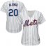 New York Mets #20 Pete Alonso White(Blue Strip) Home Womens Stitched MLB Jersey