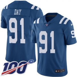 Nike Indianapolis Colts #91 Sheldon Day Royal Blue Mens Stitched NFL Limited Rush 100th Season Jersey