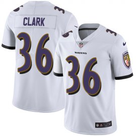 Nike Baltimore Ravens #36 Chuck Clark White Mens Stitched NFL Vapor Untouchable Limited Jersey