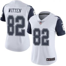 Nike Dallas Cowboys #82 Jason Witten White Womens Stitched NFL Limited Rush Jersey