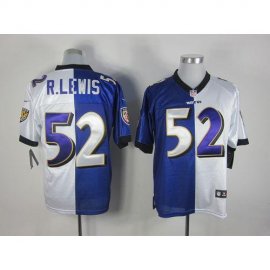 Nike Baltimore Ravens #52 Ray Lewis Purple/White Mens Stitched NFL Elite Split Jersey