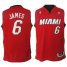 Revolution 30 Miami Heat 6 LeBron James Red Swingman Jersey Cheap