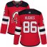 Adidas New Jersey Devils #86 Jack Hughes Red Home Authentic Womens Stitched NHL Jersey