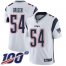 Nike New England Patriots #54 Tedy Bruschi White Mens Stitched NFL 100th Season Vapor Limited Jersey