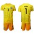 Germany #1 Neuer Yellow Goalkeeper Soccer Country Jersey