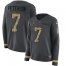 Nike Minnesota Vikings #7 Patrick Peterson Anthracite Salute to Service Womens Stitched NFL Limited Therma Long Sleeve Jersey