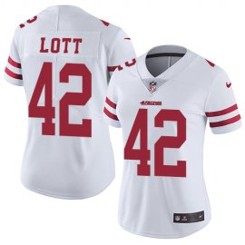 Nike San Francisco 49ers #42 Ronnie Lott White Womens Stitched NFL Vapor Untouchable Limited Jersey