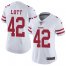 Nike San Francisco 49ers #42 Ronnie Lott White Womens Stitched NFL Vapor Untouchable Limited Jersey