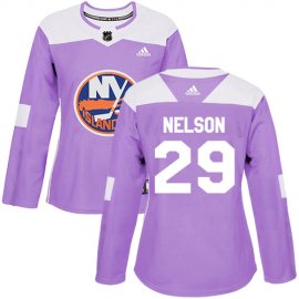 Adidas New York Islanders #29 Brock Nelson Purple Authentic Fights Cancer Womens Stitched NHL Jersey