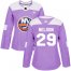 Adidas New York Islanders #29 Brock Nelson Purple Authentic Fights Cancer Womens Stitched NHL Jersey