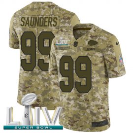 Nike Kansas City Chiefs #99 Khalen Saunders Camo Super Bowl LIV 2020 Mens Stitched NFL Limited 2018 Salute To Service Jersey