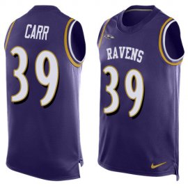 Nike Baltimore Ravens #39 Brandon Carr Purple Team Color Mens Stitched NFL Limited Tank Top Jersey
