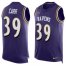 Nike Baltimore Ravens #39 Brandon Carr Purple Team Color Mens Stitched NFL Limited Tank Top Jersey