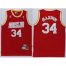 Houston Rockets #34 Hakeem Olajuwon Red Throwback Stitched NBA Jersey