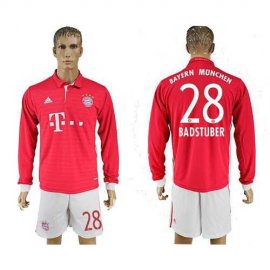 Bayern Munchen #28 Badstuber Home Long Sleeves Soccer Club Jersey