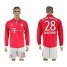 Bayern Munchen #28 Badstuber Home Long Sleeves Soccer Club Jersey