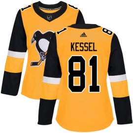 Adidas Pittsburgh Penguins #81 Phil Kessel Gold Alternate Authentic Womens Stitched NHL Jersey