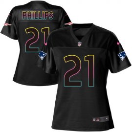 Nike New England Patriots #21 Adrian Phillips Black Womens NFL Fashion Game Jersey