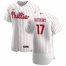 Philadelphia Phillies #17 Rhys Hoskins Mens Nike White Home 2020 Authentic Player MLB Jersey