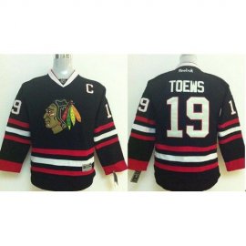 Chicago Blackhawks #19 Jonathan Toews Stitched Black Youth NHL Jersey