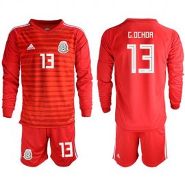 Mexico #13 G.Ochoa Red Long Sleeves Goalkeeper Soccer Country Jersey