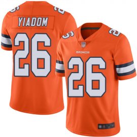 Nike Denver Broncos #26 Isaac Yiadom Orange Mens Stitched NFL Limited Rush Jersey
