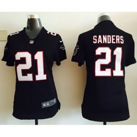 Nike Atlanta Falcons #21 Deion Sanders Black Alternate Womens Stitched NFL Elite Jersey