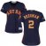 Houston Astros #2 Alex Bregman Navy Blue 2018 Gold Program Cool Base Womens Stitched MLB Jersey