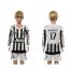 Juventus #17 Mandzukic Home Long Sleeves Kid Soccer Club Jersey