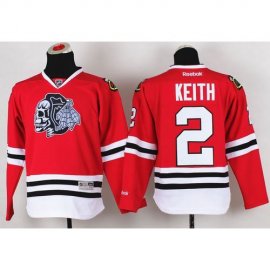 Chicago Blackhawks #2 Duncan Keith Red(White Skull) Stitched Youth NHL Jersey