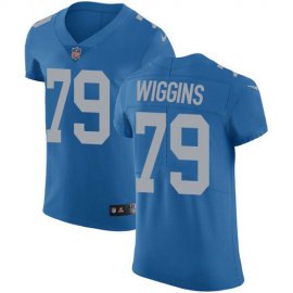 Nike Detroit Lions #79 Kenny Wiggins Blue Throwback Mens Stitched NFL Vapor Untouchable Elite Jersey