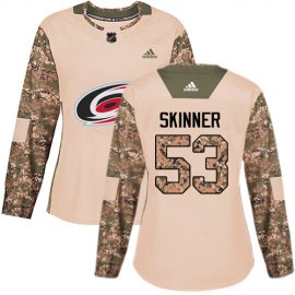 Adidas Carolina Hurricanes #53 Jeff Skinner Camo Authentic 2017 Veterans Day Womens Stitched NHL Jersey
