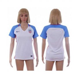 Womens USA Blank Home Soccer Country Jersey