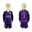 Barcelona #3 Pique Away Long Sleeves Kid Soccer Club Jersey