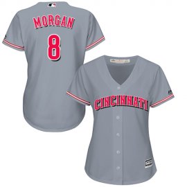 Cincinnati Reds #8 Joe Morgan Grey Road Womens Stitched MLB Jersey