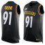 Nike Pittsburgh Steelers #91 Kevin Greene Black Team Color Mens Stitched NFL Limited Tank Top Jersey