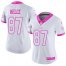 Nike Kansas City Chiefs #87 Travis Kelce White/Pink Womens Stitched NFL Limited Rush Fashion Jersey