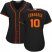 San Francisco Giants #10 Evan Longoria Black Alternate Womens Stitched MLB Jersey
