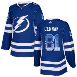 Adidas Tampa Bay Lightning #81 Erik Cernak Blue Home Authentic Drift Fashion Stitched NHL Jersey