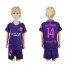 Barcelona #14 Mascherano Away Kid Soccer Club Jersey