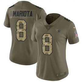 Nike Tennessee Titans #8 Marcus Mariota Olive/Camo Womens Stitched NFL Limited 2017 Salute to Service Jersey